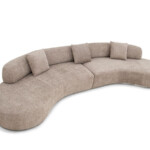 Curve Fabric Modern Sofa Gray Yellow Blue Living Room Furniture