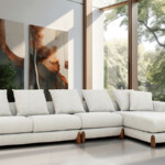 L Shaped Chaise Sofa Velvet Fabric Hot Selling Sofa