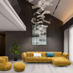 Sectional L Shaped Sofa Yellow Couch Furniture