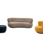 Yellow Chaise Sectional Fabric 3 Seater Curved Living Room Sofa