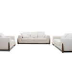 3 2 1 Fabric Sofa Living Room Furniture White Light Navy Blue White Gray