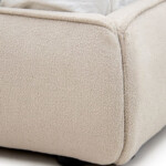 Luxury Upholstered Platform Beige Velvet Tufted King Size Bed