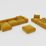 Modular Sofa New Velvet Grey Purple Yellow Green Sofa