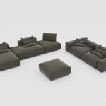 Modular Sofa New Velvet Grey Purple Yellow Green Sofa