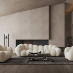 321 sofa French white green cream fabric modern simple living room sofa