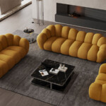 321 sofa French white green cream fabric modern simple living room sofa