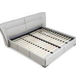 Upholstered Luxury Soft Bed King Queen Size Solid Wood Frame Leather Bed