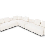 Fabric Sofa Set Living Room Furniture White Modern Minimalist Upholstery Fabric Modular Sofa