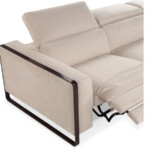 Leather Electric Recliner Corner Sofa Brown Furniture