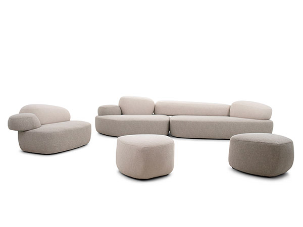 Pebble Sofa Nature Design Velvet Sofa Set Beige Gray Light Green Brown Modular Combination Sectional Couch