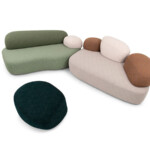Pebble Sofa Nature Design Velvet Sofa Set Beige Gray Light Green Brown Modular Combination Sectional Couch