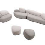 Pebble Sofa Nature Design Velvet Sofa Set Beige Gray Light Green Brown Modular Combination Sectional Couch