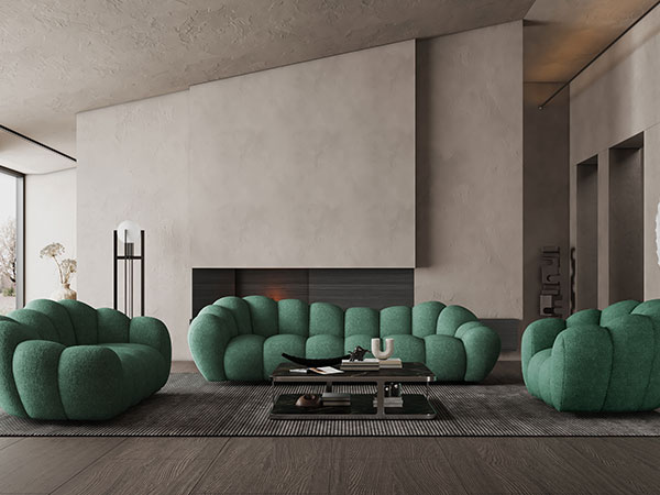 321 sofa French white green cream fabric modern simple living room sofa